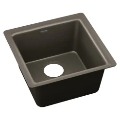 Sinks<Elkay Quartz Luxe Single-Bowl Drop-In/Undermount Bar Sink, 15.75" x 15.75" x 7.69", Quartz, Chestnut (ELX1616CN0)