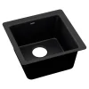 Sinks<Elkay Quartz Luxe Single-Bowl Drop-In/Undermount Bar Sink, 15.75" x 15.75" x 7.69", Quartz, Caviar (ELX1616CA0)