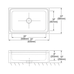 Sinks<Elkay Single-Bowl Floor-Mounted Kitchen Sink, 23" x 25" x 10", Stainless Steel, Buffed Satin (EFS2523C)