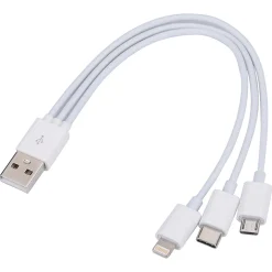 Ellie Los Angeles ELLIE ROSE 3-in-1 USB Charging Cable, Lightning/ USB-C/Micro USB (3CBL-0001)