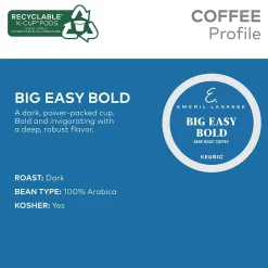 Keurig K-Cups<Emeril's Big Easy Bold Coffee Keurig® K-Cup® Pods, Dark Roast, 24/Box (PB4137)