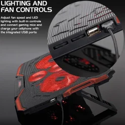 Enhance Cryogen ENGXC20100RDWS Laptop Cooling Stand, USB Connectivity, Red* Gaming Accessories