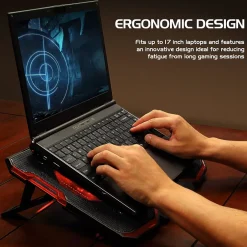 Enhance Cryogen ENGXC20100RDWS Laptop Cooling Stand, USB Connectivity, Red* Gaming Accessories