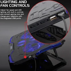 Enhance Cryogen Laptop Cooling Stand, USB Connectivity, Blue/Black (ENGXC20100BLWS)* Gaming Accessories