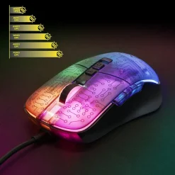 Enhance Voltaic 2 Wired Ambidextrous Laser USB Gaming Mouse, Clear with Multicolor LEDs (ENVOMN2100CLWS)* Ergonomic Mice