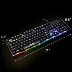 Enhance Voltaic 2 Wired Gaming Keyboard, Clear with Multicolor LEDs (ENVOKN2100CLWS)* Keyboards