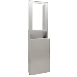 enmotion ® Flex High Capacity Trash Receptacle for 15” Wall Cavity by GP PRO, Stainless, 9.03"W x 21.75"D x 60.25”H (59791)