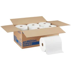 Paper Towels<enmotion Recycled Hardwound Paper Towels, 1-ply, 800 ft./Roll, 6 Rolls/Carton (89490)
