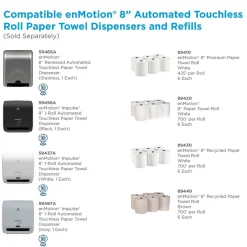 Paper Towels<enmotion Recycled Hardwound Paper Towels, 1-ply, 700 ft./Roll, 6 Rolls/Carton (89440)