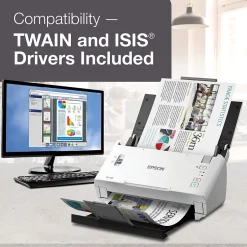 Desktop Scanners<Epson DS-410 Desktop Scanner, Black/White (B11B249201)