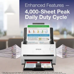 Desktop Scanners<Epson DS-530 II Duplex Document Scanner, White/Black (B11B261202)