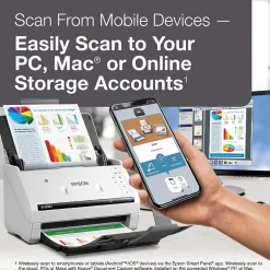 Desktop Scanners<Epson DS-575W II Duplex Document Scanner, White/Black (B11B263202)