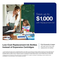 Color Printers<Epson EcoTank ET-2850 ET-2850-B Wireless Color Inkjet Printer, All-In-One Supertank, Print, Scan, Copy (9472540) Black