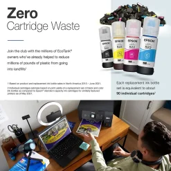 Color Printers<Epson EcoTank ET-2800-B Wireless Color Inkjet Printer, All-In-One Supertank, Print, Scan, Copy (9472532) Black