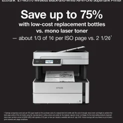 Black & White Printers<Epson EcoTank ET-M3170 Wireless Monochrome All-in-One SuperTank Printer
