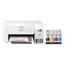 Color Printers<Epson EcoTank ET-2800-W Wireless Color Inkjet Printer, All-In-One Supertank, Print, Scan, Copy (9472539) White