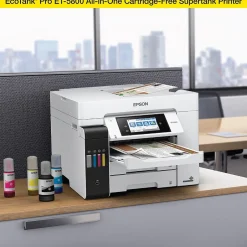Color Printers<Epson EcoTank Pro ET-5800 Wireless Color Inkjet Printer, All-In-One Supertank, Print, Scan, Copy, Fax (9472508)