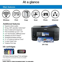 Color Printers<Epson Expression Premium XP-7100 Wireless Color Inkjet Printer, All-In-One, Print, Scan, Copy (9472519)