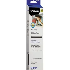 Printer Ribbons<Epson LX350 Printer Ribbon, Black (S015631)