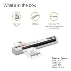 Portable Scanners<Epson RapidReceipt RR-70W Wireless Portable Document Scanner, White/Black (B11B253205)