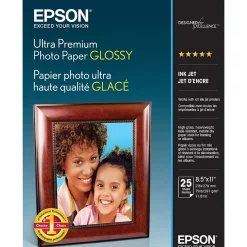 Online Ultra Premium Glossy Photo Paper, 8.5" x 11", 25 Sheets/Pack (S042182) Photo Paper