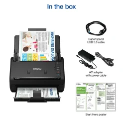 Portable Scanners<Epson WorkForce ES-400 II Duplex Document Scanner, Black (B11B261201)