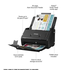 Portable Scanners<Epson WorkForce ES-500W II Wireless Duplex Document Scanner, Black (B11B263201)
