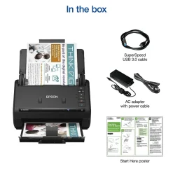 Portable Scanners<Epson WorkForce ES-500W II Wireless Duplex Document Scanner, Black (B11B263201)