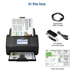 Portable Scanners<Epson WorkForce ES-580W Wireless Duplex Document Scanner, Black (B11B258201)