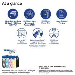 Color Printers<Epson WorkForce Pro 7820 Wireless Color Inkjet Printer, All-In-One, Print, Scan, Copy, Fax (9472530)