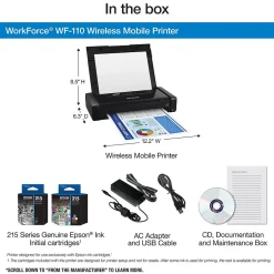 Instant Photo Printers<Epson WorkForce WF-110 Wireless Color Inkjet Printer, Single-Function, Print (9472520)