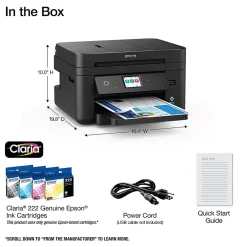 Color Printers<Epson WorkForce WF-2960 Wireless Color Inkjet Printer, All-In-One, Print, Scan, Copy, Fax (9472538)