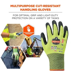 Work Gloves<Ergodyne ProFlex 7022 Hi-Vis Nitrile Coated Cut-Resistant Gloves, ANSI A2, Dry Grip, Lime, XL, 144 Pairs (17875)