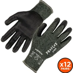 Work Gloves<Ergodyne ProFlex 7070 Nitrile Coated Cut-Resistant Gloves, ANSI A7, Heat Resistant, Green, Large, 12 Pair (18034)
