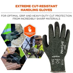 Work Gloves<Ergodyne ProFlex 7070 Nitrile Coated Cut-Resistant Gloves, ANSI A7, Heat Resistant, Green, Large, 12 Pair (18034)
