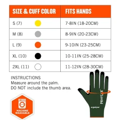 Work Gloves<Ergodyne ProFlex 7070 Nitrile Coated Cut-Resistant Gloves, ANSI A7, Heat Resistant, Green, XXL, 12 Pair (18036)