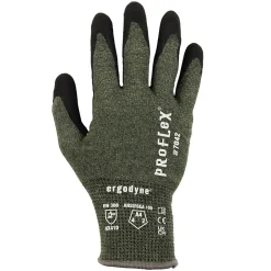 Work Gloves<Ergodyne ProFlex 7042 Nitrile Coated Cut-Resistant Gloves, ANSI A4, Heat Resistant, Green, Medium, 12 Pair (10333)