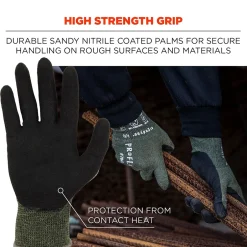 Work Gloves<Ergodyne ProFlex 7042 Nitrile Coated Cut-Resistant Gloves, ANSI A4, Heat Resistant, Green, Medium, 12 Pair (10333)