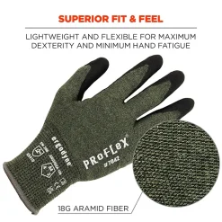 Work Gloves<Ergodyne ProFlex 7042 Nitrile Coated Cut-Resistant Gloves, ANSI A4, Heat Resistant, Green, Medium, 12 Pair (10333)