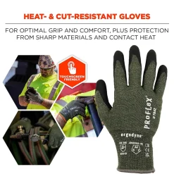 Work Gloves<Ergodyne ProFlex 7042 Nitrile Coated Cut-Resistant Gloves, ANSI A4, Heat Resistant, Green, Medium, 12 Pair (10333)