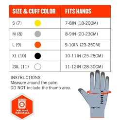 Work Gloves<Ergodyne ProFlex 7025 PU Coated Cut-Resistant Gloves, ANSI A2, Blue, XL, 1 Pair (10435)