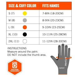 Work Gloves<Ergodyne ProFlex 7071 PU Coated Cut-Resistant Gloves, ANSI A7, Gray, XXL, 1 Pair (18076)