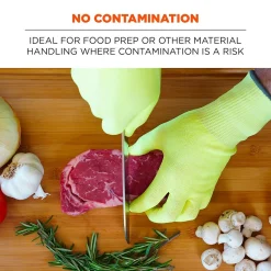 Work Gloves<Ergodyne ProFlex 7040 Seamless Knit Cut Resistant Gloves, Food Safe, ANSI A4, Lime, Large, 1 Pair (18014)