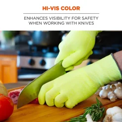 Work Gloves<Ergodyne ProFlex 7040 Seamless Knit Cut Resistant Gloves, Food Safe, ANSI A4, Lime, Large, 1 Pair (18014)