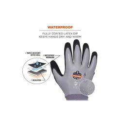 Work Gloves<Ergodyne ProFlex 7501 Waterproof Winter Work Gloves, Gray, Large, 12 Pairs (17634)