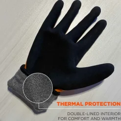 Work Gloves<Ergodyne ProFlex 7551 Waterproof Cut-Resistant Winter Work Gloves, ANSI A5, Orange, XL, 144 Pairs (17995)