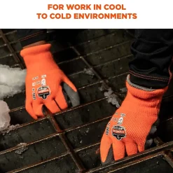 Work Gloves<Ergodyne ProFlex 7401 Winter Work Gloves, Fleece Lined, Latex Coated Palm, Orange, Large, 144 Pairs (17894)