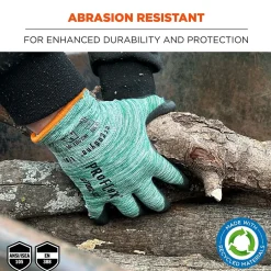 Work Gloves<Ergodyne ProFlex 7002-ECO Recycled PU Coated Gloves, 15 Gauge, Green, X-Small (10561)