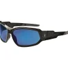 Eye Protection<Ergodyne Skullerz® Loki Safety Glasses, Black/Blue Mirror, Anti-Scratch/Fog