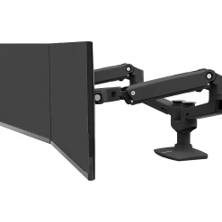 Ergotron LX Adjustable Dual Side-by-Side Mounting Arm, 27" Screen Support, Matte Black (45245224)* Monitor Mounts & Stands